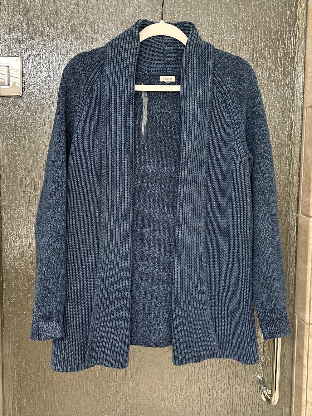 L.L. Bean Women's Open-Front Shawl Collar Cardigan - Blue- Size Small